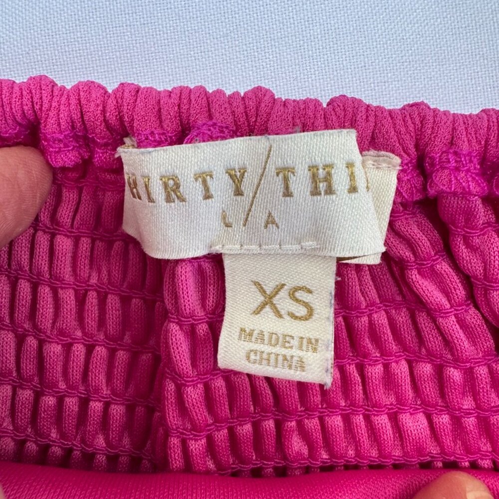 Thirty Thirty Strapless Bow Tube Top Hot Pink Size XS - Picture 3 of 6